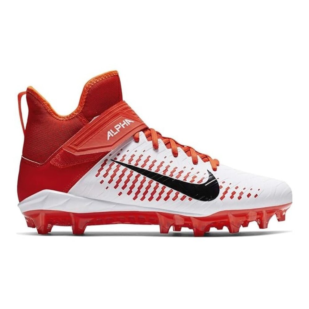Nike Alpha Menace Pro 2 Mid Football Cleats White/Orange AQ3209-107 Mens Size 11